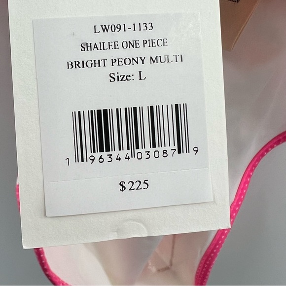 LoveShackFancy NWT Shailee One Piece Swimsuit in Bright Peony Multi size Large - Picture 7 of 10